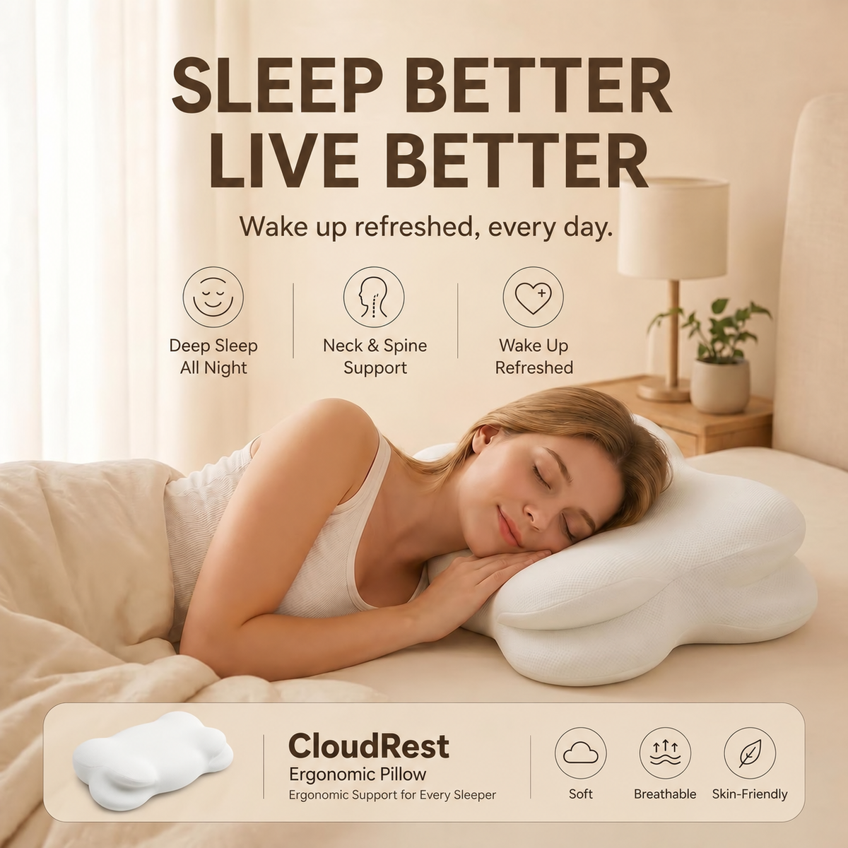 CloudRest Ergonomic Pillow