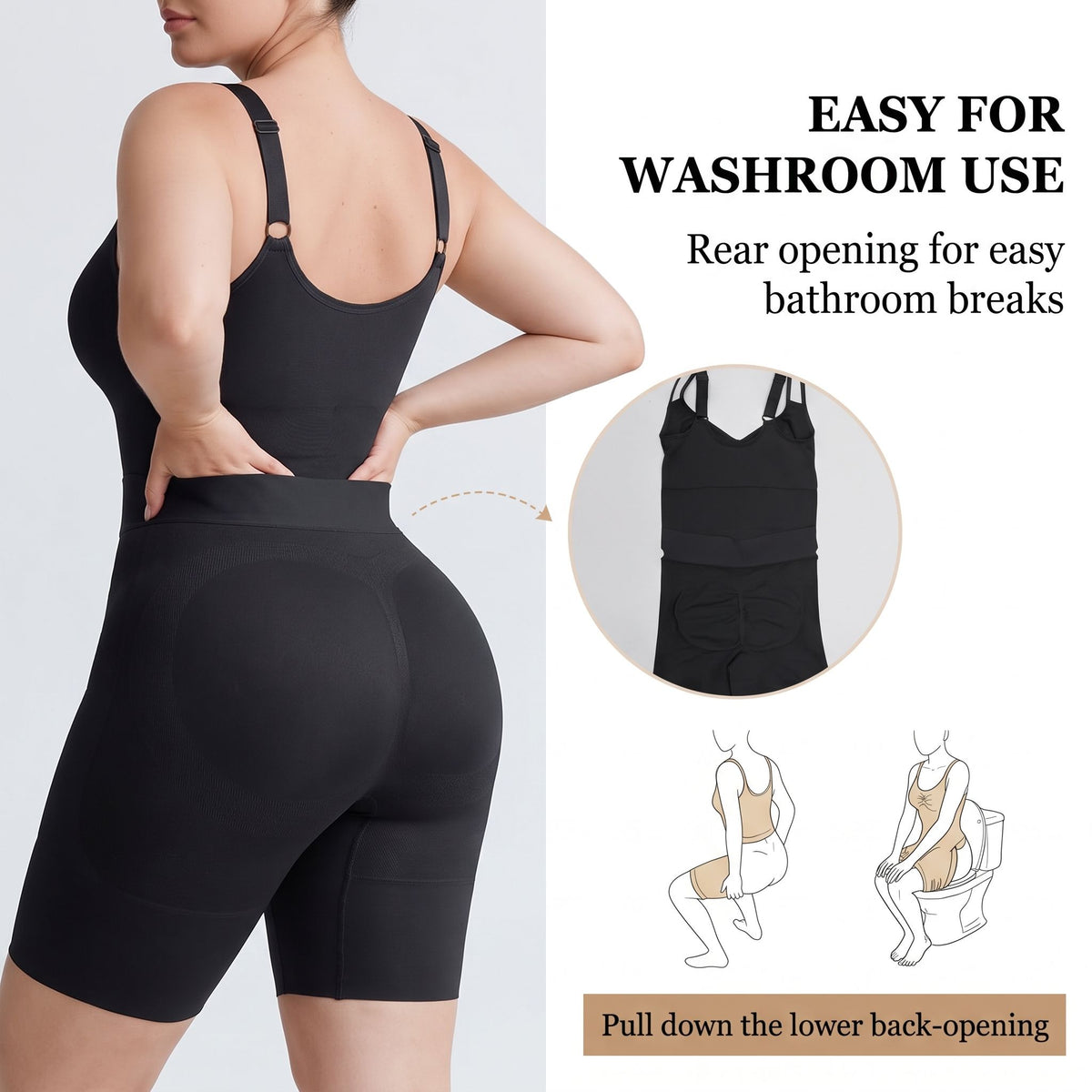 Bathroom Access Shapewear Bodysuit
