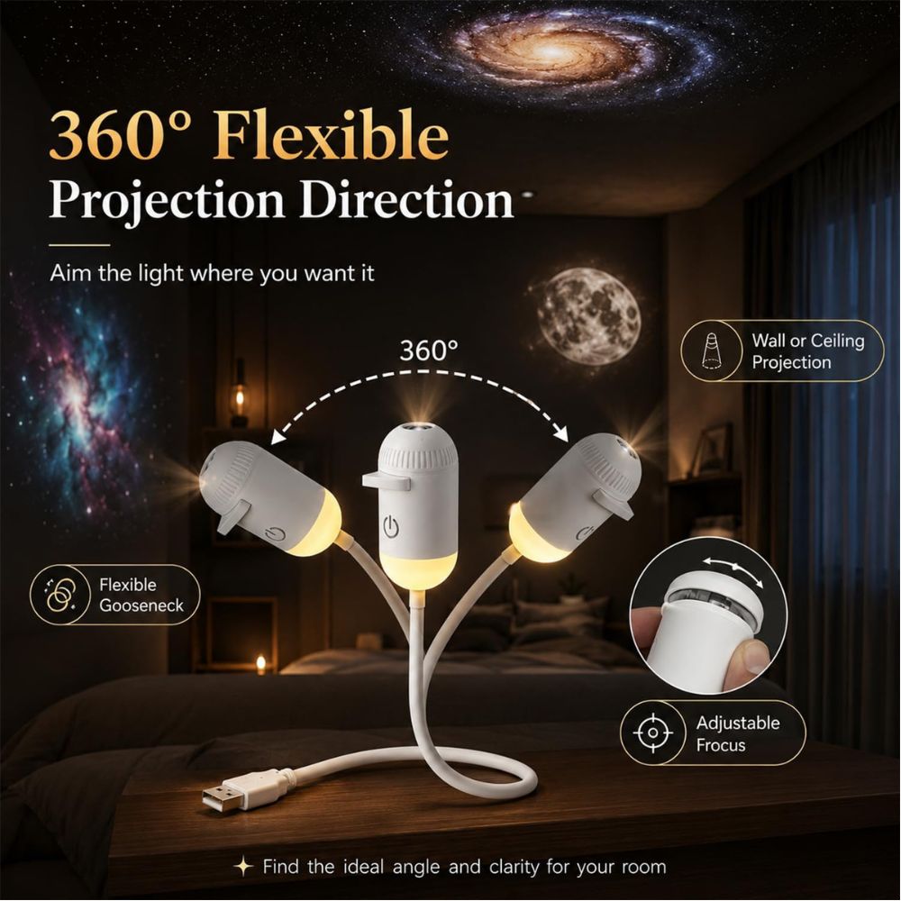 2 IN 1 Galaxy Starry Night Light