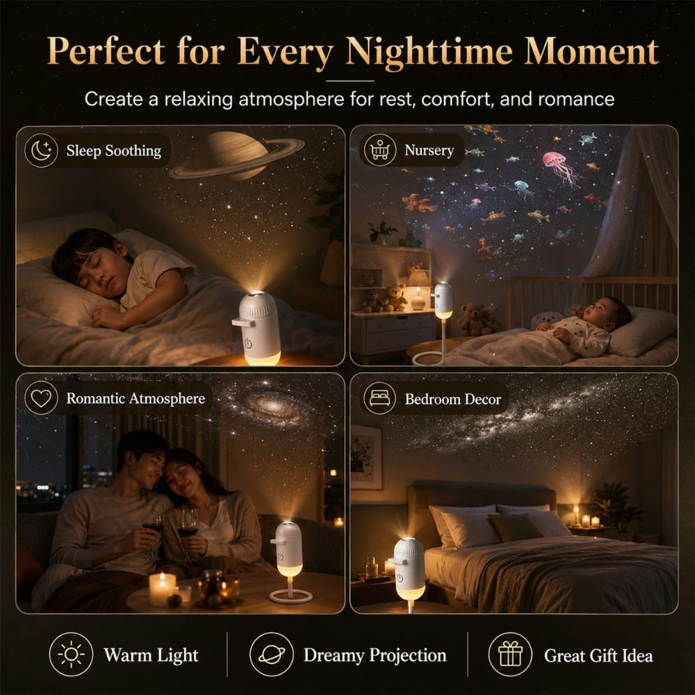 2 IN 1 Galaxy Starry Night Light